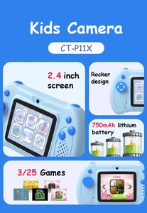 CTP11X Factory Outlet 1080P HD Cartoon Kids Camera giocattoli per bambini con 3 giochi di Puzzle per regalo di compleanno per bambini - Product Image 2