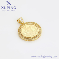 Bijoux Xuping, pendentif en or plaqué 14 carats avec CZ synthétique, grand modèle, style rappeur, pour hommes et femmes, à porter en soirée