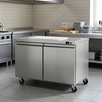 Table de préparation réfrigérée professionnelle en acier inoxydable, station de travail de stockage à froid sous comptoir pour cuisine de restaurant