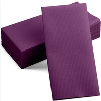 Serviettes en papier jetables Airlaid pour fêtes de cuisine, 50 pièces, 16x16 pouces, serviettes imprimées violettes pour dîners et événements