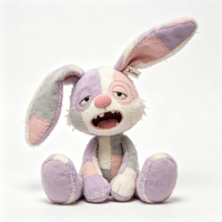 Peluche Lapin en Patchwork, Personnalisation OEM de Jouets en Peluche, Figurine Personnalisée Basée sur Votre Conception, Idéale Comme Cadeau d'Anniversaire.