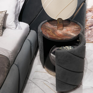 Set di camere da letto di lusso moderno letto matrimoniale morbido letto imbottito con testiera unica Design contemporaneo per hotel - Product Image 5