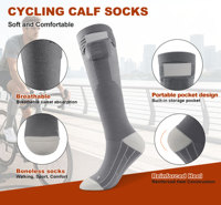 Chaussettes de compression hautes avec poche, respirantes, talon renforcé, pour le sport, la course, le cyclisme, la marche