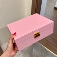 Nouvelle conception très vendue : Boîte de rangement double couche de luxe pour bracelets, boucles d'oreilles, colliers et bagues – Organisateur de bijoux