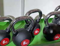 Kettlebell en acier électroplaqué Dinuo avec poignée en caoutchouc, poids solide marqué par couleur pour l'entraînement de force à domicile et en salle de sport commerciale
