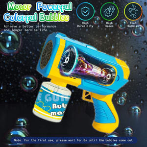 Zomer Speelgoed 8 Holes Prijs Bulk Lichtblauw Bazooka Outdoor Speelgoed Elektrische Machine Waterbel Pistool Voor Kinderen - Product Image 3