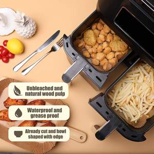 Recién llegado, freidora de aire antiadherente, revestimiento de papel desechable rectangular Compatible con <span class=keywords><strong>Ninja</strong></span> <span class=keywords><strong>foodi</strong></span>, freidora de aire doble, <span class=keywords><strong>horno</strong></span> tostador - Product Image 2