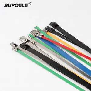 Wholesale Price For Customizable Self Locking SS 201 304 SS316 Full PVC Coated Cable Ties Stainless Steel