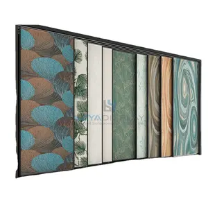 Xiamen Boya Special Design Customized Carpet For Sale Pull-Push Metal Frame Display Stand Wallpaper Rug Display Rack