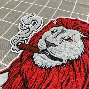 大型鉄プレッピー犬ピンクシェニールマスコットパッチ - Product Image 4