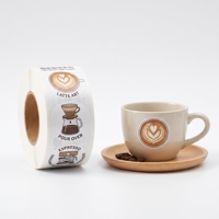 Autocollants prédécoupés sur rouleau en vinyle brillant, motifs mascotte de dessin animé, pour tasses à café, bouteilles, produits à marque privée, autocollants en rouleau pour étiquettes