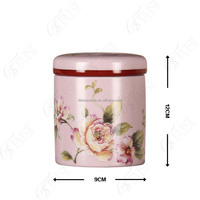 JW042 Petits bocaux de rangement classiques de luxe pour bougie à fleurs en PC avec couvercle pour cuisine à usage de cadeaux