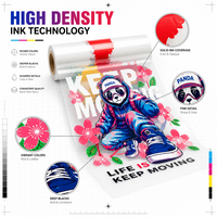 Vente en gros de transferts DTF Conceptions de transfert de chaleur Presse prête Étiquettes de vêtements Plastisol PET Autocollant thermocollant Logo Film Presse à chaud