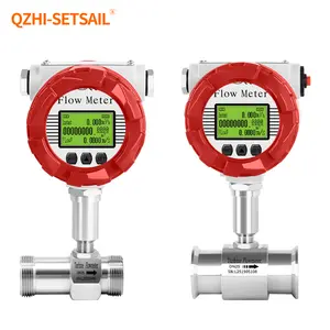 LCD digital display turbine flow meter liquid flow meters pure water diesel beverage palm oil flow measurement NPN pulse signal