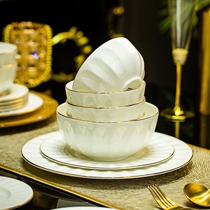 Service de vaisselle en porcelaine fine de Jingdezhen, ensemble de plats en céramique pour la maison, coffret cadeau, assiettes à dîner, vente en gros, personnalisation du LOGO - Product Image 3