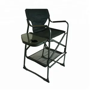 Onwaysports-silla de salón de maquillaje de aluminio, alta silla de director con mesa lateral, gran oferta