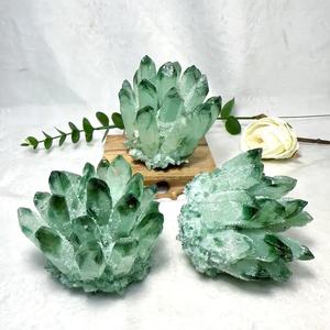 Groothandel Groen/Paars Kwartskristal Cluster Ome Decor Rotsen En Kristallen Ambacht-Ideaal Voor Thanksgiving Kerstcadeau - Product Image 2