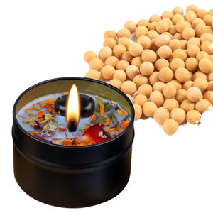 ブラックティンエコフレンドリードライフラワークリスタル香り大豆ワックスキャンドルアロマセラピー大豆キャンドル - Product Image 6