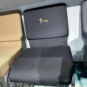 Chaises d'église en métal empilables avec logo personnalisé brodé/estampé à chaud, en tissu et fer, <span class=keywords><strong>pour</strong></span> bureau et <span class=keywords><strong>théâtre</strong></span>, vente en gros - Product Image 2