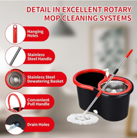 Système de nettoyage domestique magique à rotation 360° auto-essoreur, avec tête de balai absorbante et seau essoreur, fournitures certifiées du fabricant