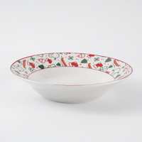 Ensemble de vaisselle en céramique au design écologique de Noël, ensemble d'assiettes en porcelaine personnalisable pour hôtels