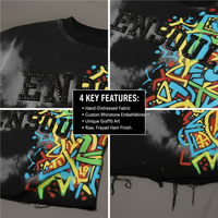 OEM Großhandel Maßanfertigung T-Shirt-Hersteller Strass-Druck Acid Wash Frühling Schwarz Trend Kundenspezifische Herren Sport-Baumwoll-T-Shirts