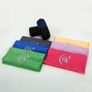 Hot selling high-quality ultra-fine fiber embroidered logo Wholesale towel quick dry clean microfibre towel 400gsm china made