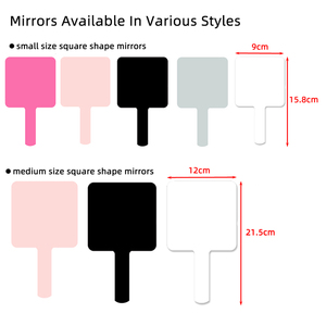 Miroir de poche carré personnalisé en plastique, format voyage, à une face, en forme de cœur, pour maquillage, avec étiquette privée, pour femmes - Product Image 2