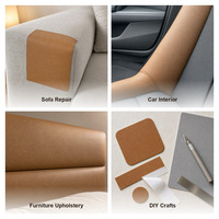 KEMERLIN Tissu en cuir PU auto-adhésif à grain de litchi épais pour réparation de canapé, intérieur de voiture, sac, rembourrage DIY YHG001