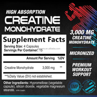 Kapsul Creatine Creatine Monohydrate Mikronisasi untuk Dukungan Otot di Gym, Suplemen Diet Olahraga