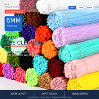 Pembersih Pipa Chenille 6mm 30cm, Kawat Chenille Berbulu, Pembersih Pipa untuk Kerajinan DIY, Perlengkapan Bunga Buatan Tangan, Grosir, Langsung dari Pabrik