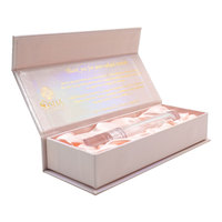 Boîte cadeau magnétique rigide pour cosmétiques, matériaux recyclés personnalisés, doublure en éponge, laminage mat, mascara, rouge à lèvres, soin de la peau, sérum pour les yeux
