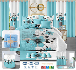 Luxury <strong>Bedding</strong> <strong>Set</strong> Collections Yellow Bedspread Blanket <strong>Set</strong> 24 Pieces king Size Bedroom <strong>Bedding</strong> Sheet with <strong>Match</strong> <strong>Curtains</strong> 24 Pcs - Product Image 6