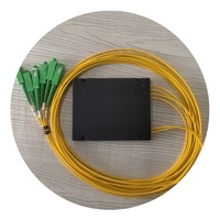 Répartiteur PLC à fibre optique G657A 4 voies SC/APC 2x4 avec boîtier ABS, perte d'insertion de 10,6 dB et gaine LSZH/PVC