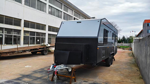 Remorque de voyage tout-terrain, <span class=keywords><strong>caravane</strong></span> avec boîte à outils de rangement indépendante, comptoir pliable pour les expéditions longue distance - Product Image 2