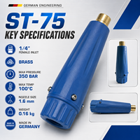 Lance à mousse ST-75 350 bars avec buse en laiton femelle 1/4 pouce pour nettoyeur haute pression, idéale pour le nettoyage de voitures et des installations alimentaires