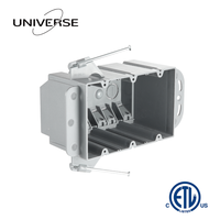 Approuvé ETL 68 Cu.in. Boîtier électrique 3 modules neuf, en PVC gris, pour prises/interrupteurs, avec clous intégrés, pour installation résidentielle