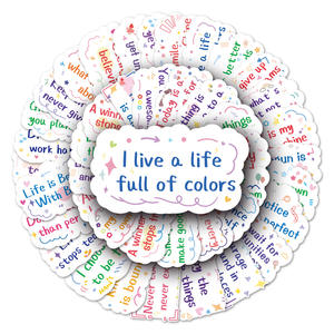 50 Autocollants inspirants en anglais avec des phrases positives, des slogans textuels, pour journal, téléphone, ordinateur, décoration imperméable - Product Image 5