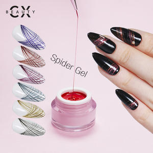 गर्म बेचने CX सौंदर्य नाखून कला पेंटिंग यूवी जेल रंग धातु मकड़ी जेल - Product Image 1