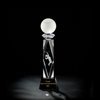 Trofeo de Baloncesto de Cristal Grabado con Láser 3D Personalizado, Premio MVP del Campeonato para Torneos Deportivos