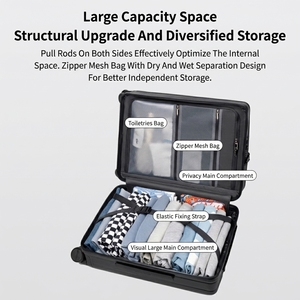 Arctic Hunter Durable 20/24 Inch Classic Travel Suitcase Large Capacity 4-Wheel Durable PC Waterproof <strong>Luggage</strong> Password - Product Image 3