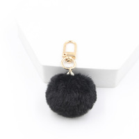 Nouveaux pompons en fausse fourrure de lapin colorés et duveteux, 4 cm, pompon en fausse fourrure, porte-clés, pendentif pour sac, décoration, porte-clés