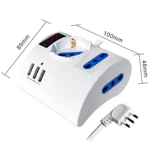 Multi socket Multiprese socket Italian socket with shutter 16A hot style bipasso shuko with 3USB Max 3.1A overload protection switch