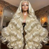 Perruques brésiliennes en cheveux humains vierges bruts 613, ondulées et lisses, avec dentelle frontale 13x4, cuticules alignées, vente en gros