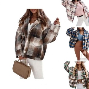 保暖纽扣上衣休闲衬衫女服装外套外套服装 - Product Image 5