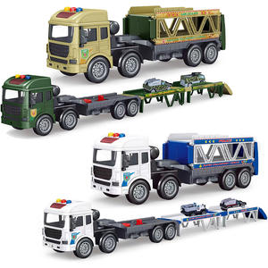 Camión de Juguete Plegable Estilo Militar y Policía Verde, Coches de Fricción de Plástico para Niños <span class=keywords><strong>con</strong></span> Mini Coche en el Interior - Product Image 1