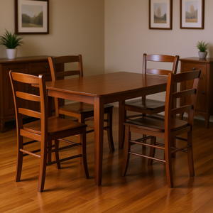 Set da Pranzo Inglewood 5 Pezzi con Sedie con Schienale a Scala, Stile Tradizionale in Legno, Arredamento per la Casa - Product Image 2