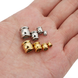 Stainless Steel Barrel Beads for Leather Cord Bracelets | Gold & Silver Plated <b>Spacer</b> Beads | Jewelry DIY Accessories - Product Image 4