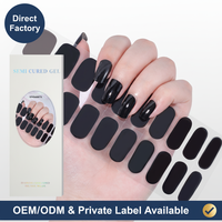 Bandes de gel semi-durcies personnalisées à imprimer, nécessitant une lampe UV ou une lumière LED pour durcir le gel, étiquettes de marque privée, conception personnalisée OEM.