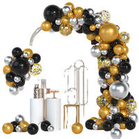 Kit d'arche de ballons MOXMAY durable noir-jaune, 151 pièces, ballons de 18, 12, 10 et 5 pouces, guirlande pour baby shower et fêtes d'anniversaire